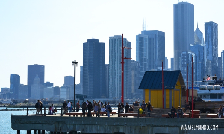 El skyline de Chicago desde Navy Pier, donde también confluyen los sonidos